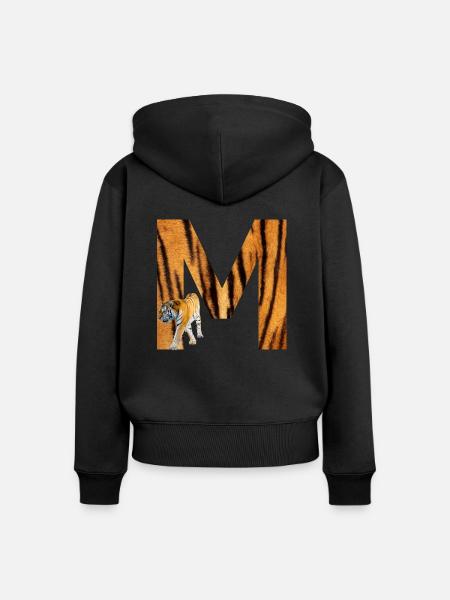 tiger m - Frauen Premium Bio Zip Hoodie - Schwarz
