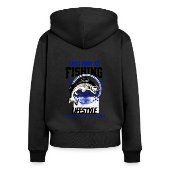 Fishing Lifestyle - Sweat à capuche zippé Premium bio Femme - noir - Dos - Julia (174cm)
