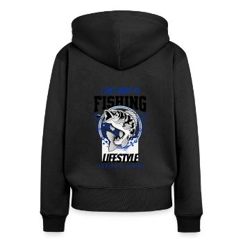 Fishing Lifestyle - Sweat à capuche zippé Premium bio Femme - noir - Dos - Julia (174cm)