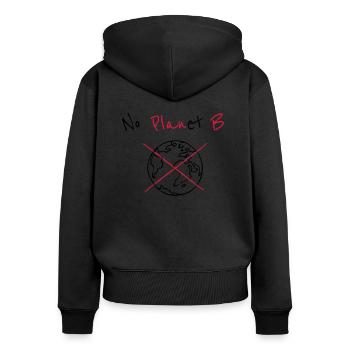No Planet B - Protection de l'environnement et protection du climat - Sweat à capuche zippé Premium bio Femme - noir - Dos - Julia (174cm)