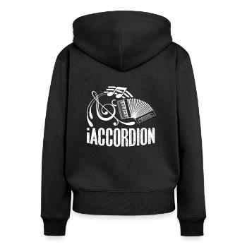 Akkordeon Lustiges Akkordeon - Frauen Premium Bio Zip Hoodie - Schwarz - Hinten - Julia (174cm)