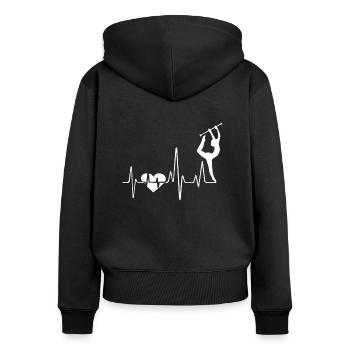 Baton Twirling Baton Twirling Heartbeat - Sweat à capuche zippé Premium bio Femme - noir - Dos - Julia (174cm)