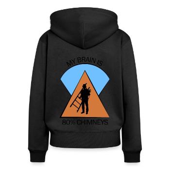 Schornsteinfeger Schlotfeger - Frauen Premium Bio Zip Hoodie - Schwarz - Hinten - Julia (174cm)