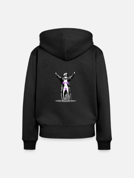 Superstar - Frauen Premium Bio Zip Hoodie - Schwarz