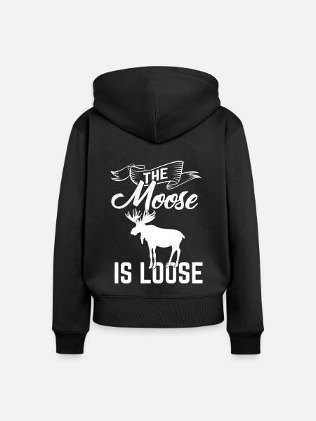 Elch ist lose Elch-Geist-Tiergeschenk-Idee - Frauen Premium Bio Zip Hoodie - Schwarz