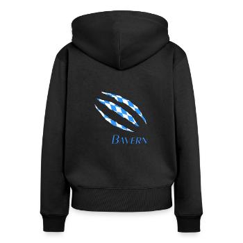 Bayern bayern - Frauen Premium Bio Zip Hoodie - Schwarz - Hinten - Julia (174cm)
