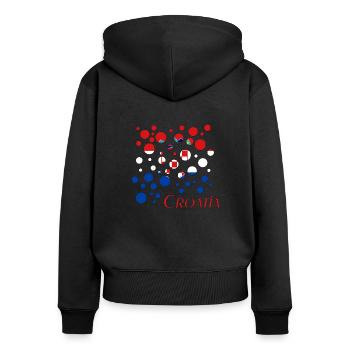 Kroatien Bubbles Croatia - Frauen Premium Bio Zip Hoodie - Schwarz - Hinten - Julia (174cm)