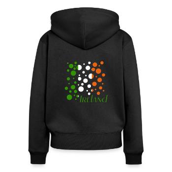 Ireland Bubbles - Frauen Premium Bio Zip Hoodie - Schwarz - Hinten - Julia (174cm)