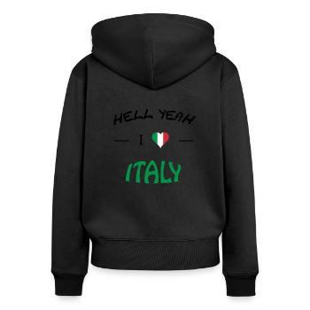 italien flagge italy Italia - Frauen Premium Bio Zip Hoodie - Schwarz - Hinten - Julia (174cm)