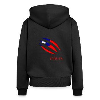 Taiwan claws tailwan - Frauen Premium Bio Zip Hoodie - Schwarz - Hinten - Julia (174cm)