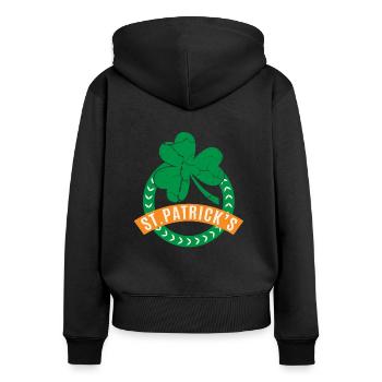 St Patricks Day - Women's Premium Organic Zip Hoodie - black - Back - Julia (174cm)