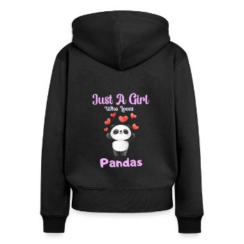 Nur ein Mädchen das Pandas liebt Panda Bär Shirts - Frauen Premium Bio Zip Hoodie - Schwarz - Hinten - Julia (174cm)