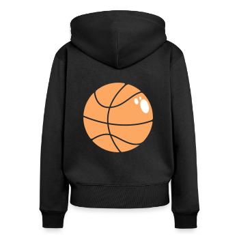 Basketball 5 0 25 - Frauen Premium Bio Zip Hoodie - Schwarz - Hinten - Julia (174cm)