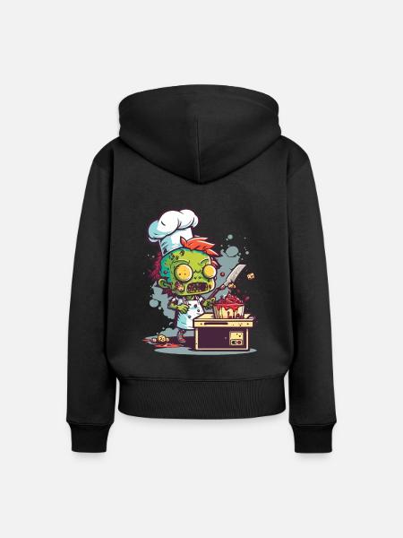 Kochen mit den Untoten - Frauen Premium Bio Zip Hoodie - Schwarz