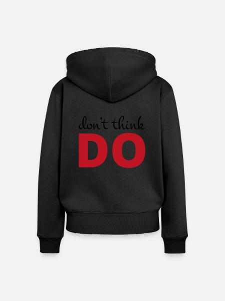 nicht denken, handeln - Frauen Premium Bio Zip Hoodie - Schwarz