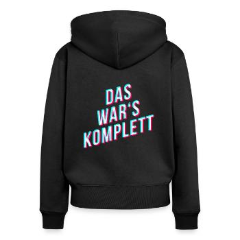 das wars komplett gamer spruch streamer sprüche - Frauen Premium Bio Zip Hoodie - Schwarz - Hinten - Julia (174cm)