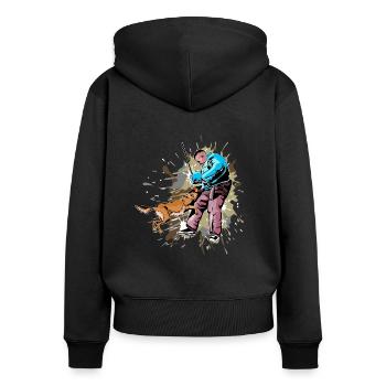 ring malinois - Sweat à capuche zippé Premium bio Femme - noir - Dos - Julia (174cm)