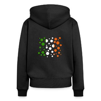 Ireland Bubbles - Frauen Premium Bio Zip Hoodie - Schwarz - Hinten - Julia (174cm)