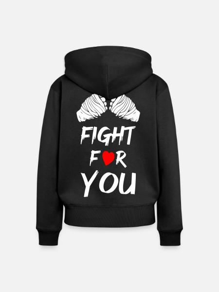 Fight For You - Frauen Premium Bio Zip Hoodie - Schwarz