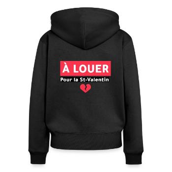 À louer pour la Saint Valentin. - Sweat à capuche zippé Premium bio Femme - noir - Dos - Julia (174cm)