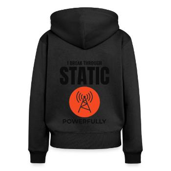 Amateur Ham Radio Operator Radio Waves Frequency - Women's Premium Organic Zip Hoodie - black - Back - Julia (174cm)