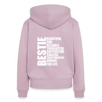 Accomplices Couple Couples Couple Best Friends - Women's Premium Organic Zip Hoodie - dusky pink - Back - Julia (174cm)