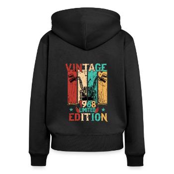 Vintage Motor Club 1968 Motorradclub Biker - Frauen Premium Bio Zip Hoodie - Schwarz - Hinten - Julia (174cm)