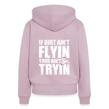 Motocross Moto Motorsport - Sweat à capuche zippé Premium bio Femme - rose poudré - Dos - Julia (174cm)