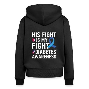 Insulin Junkie Diabetic Diabetes Sugar Type 1 - Women's Premium Organic Zip Hoodie - black - Back - Julia (174cm)