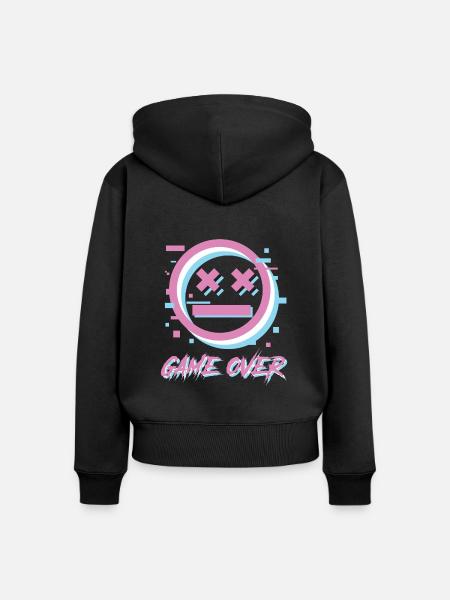 Game Over Retro Schriftzug - Frauen Premium Bio Zip Hoodie - Schwarz