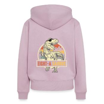 Roar Ich Bin 8 | 8. Geburtstag Jungen Dino - Frauen Premium Bio Zip Hoodie - Altrosa - Hinten - Julia (174cm)