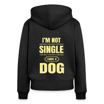 Hundebesitzer Hund Hundehalter Hundefreunde Gassi - Frauen Premium Bio Zip Hoodie - Schwarz - Hinten - Julia (174cm)