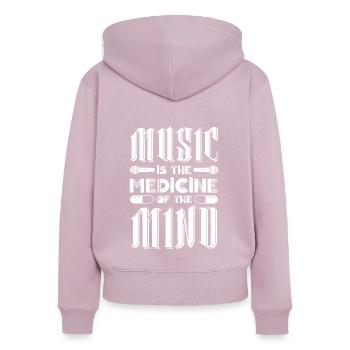Vinyl Musiker Retro Musik Vinyl Vintage Musizieren - Frauen Premium Bio Zip Hoodie - Altrosa - Hinten - Julia (174cm)