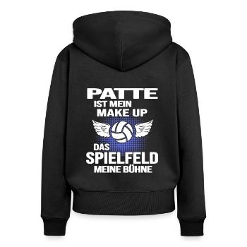 handball handballspielerin handball-mom - Frauen Premium Bio Zip Hoodie - Schwarz - Hinten - Julia (174cm)