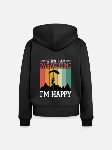 Paragliding Gleitschirmflieger Fallschirm Para - Frauen Premium Bio Zip Hoodie - Schwarz