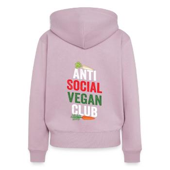 Veganer Veganes Leben - Frauen Premium Bio Zip Hoodie - Altrosa - Hinten - Julia (174cm)