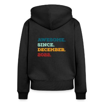 Geburtstag Dezember 2022 Geboren Geburtsjahr - Frauen Premium Bio Zip Hoodie - Schwarz - Hinten - Julia (174cm)