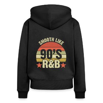 90er Jahre R&B Musikkassette 90 Jahre Songs - Frauen Premium Bio Zip Hoodie - Schwarz - Hinten - Julia (174cm)
