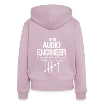 Audio Engineer Toningenieur Ton Tontechniker Mixer - Frauen Premium Bio Zip Hoodie - Altrosa - Hinten - Julia (174cm)