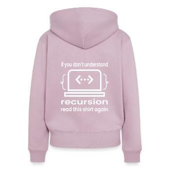 Softwareentwickler Programmierer Geschenk - Frauen Premium Bio Zip Hoodie - Altrosa - Hinten - Julia (174cm)