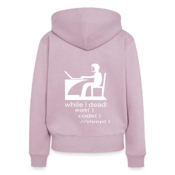 Softwareentwickler Programmierer Geschenk - Frauen Premium Bio Zip Hoodie - Altrosa - Hinten - Julia (174cm)