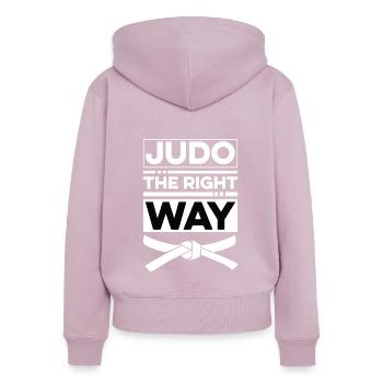 Asian Martial Arts Judoka Judo Fighter Geshenk - Women's Premium Organic Zip Hoodie - dusky pink - Back - Julia (174cm)