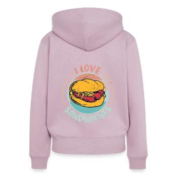 Sandwiches Sandwich Liebhaber Sandwiches Geschenk - Frauen Premium Bio Zip Hoodie - Altrosa - Hinten - Julia (174cm)
