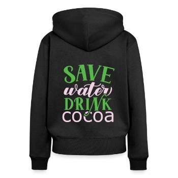 I'm Hot Chocolate Drinker Choco Drink - Women's Premium Organic Zip Hoodie - black - Back - Julia (174cm)