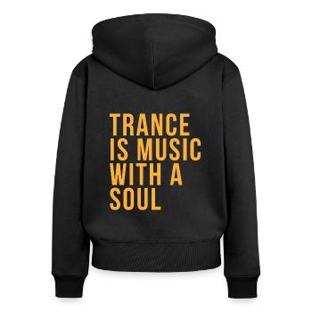 Techno Rave Mode Trance Musik - Frauen Premium Bio Zip Hoodie - Schwarz - Hinten - Julia (174cm)