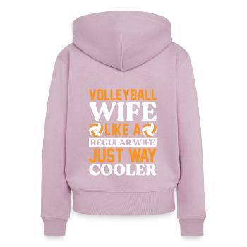 Volleyballspielerin Volleyballerin Ehefrau - Frauen Premium Bio Zip Hoodie - Altrosa - Hinten - Julia (174cm)