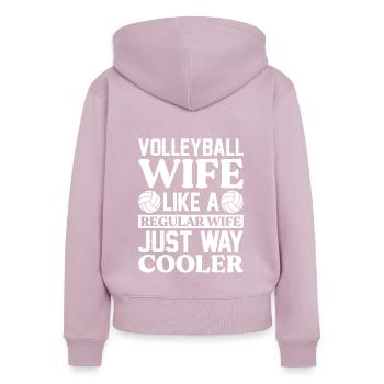 Volleyballspielerin Volleyballerin Ehefrau - Frauen Premium Bio Zip Hoodie - Altrosa - Hinten - Julia (174cm)