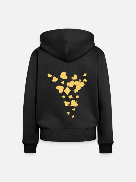 Poker - Frauen Premium Bio Zip Hoodie - Schwarz