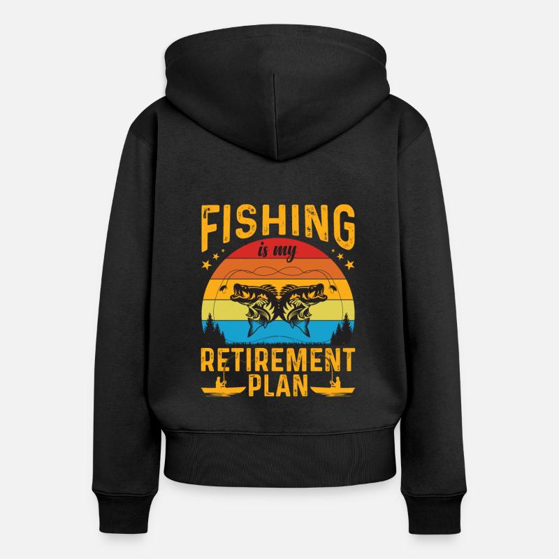 Pêche Chasse Fish Hook Hunter Rod Bait - Sweat à capuche zippé Premium bio Femme - noir