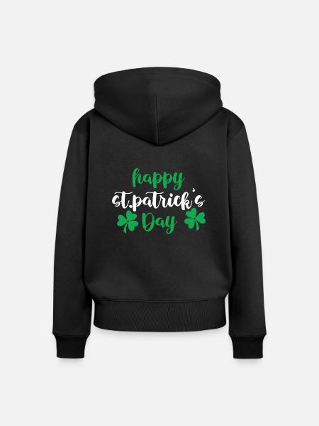 St. Patricks Day - Frauen Premium Bio Zip Hoodie - Schwarz